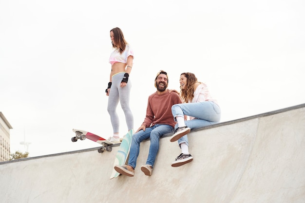 young skaters at the skatepark