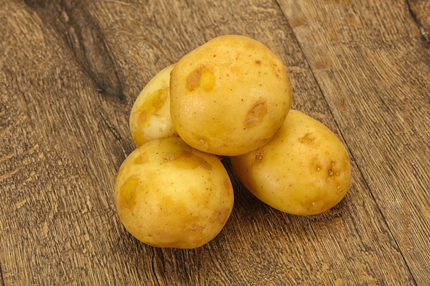 Young small seasonal potato heap