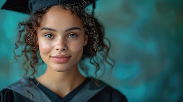 Young Smiling Graduate Woman Embarking on a Bright Future