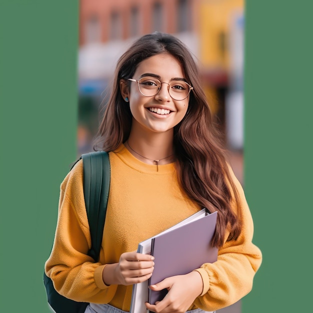 Photo young smiling indian female student