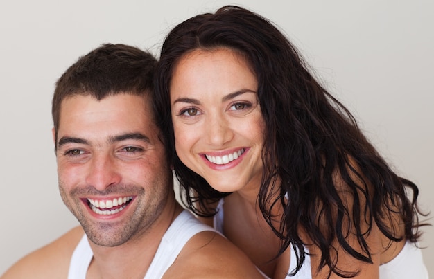 Young smiling romantic couple relaxing