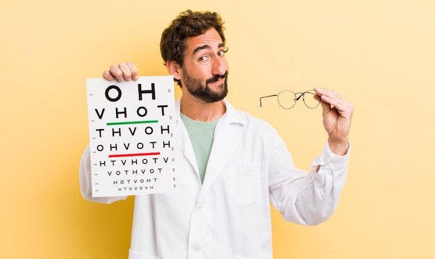 Young specialist with a optical vision test