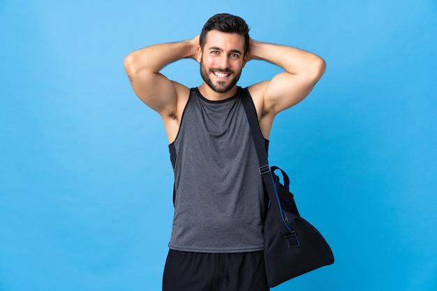 Young sport man with sport bag