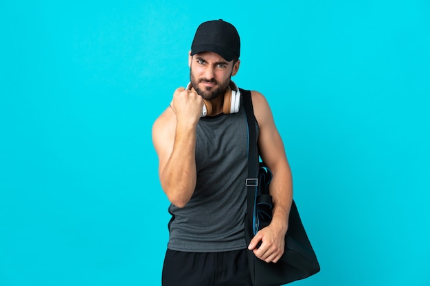 Young sportsman with headphones