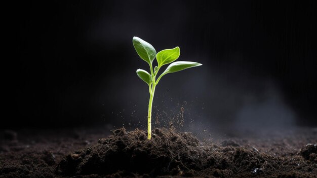 Young Sprout Plant Growing in the Soil