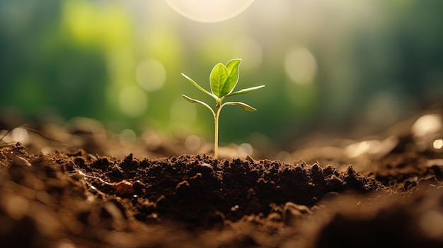 Young Sprout Plant Growing in the Soil