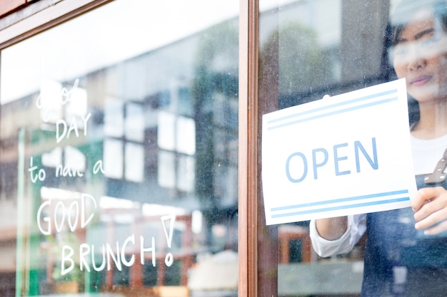 young startup open small cafe shop