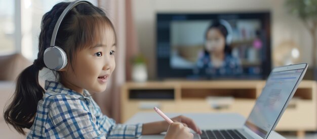 Young Student in Online Learning Session