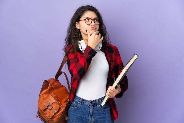 Young student person over isolated background