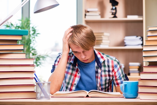 Young student preparing for university exams