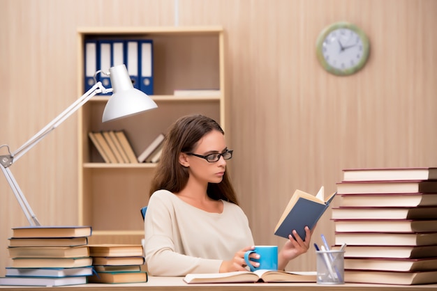 Young student preparing for university exams