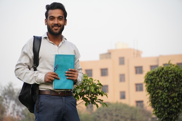 Young Student Standing outside of school