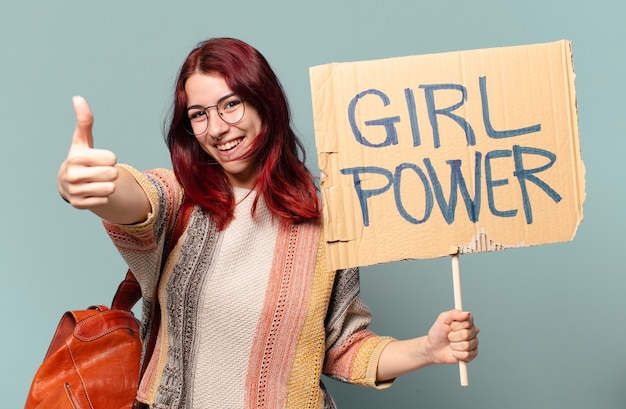 Young student woman activist