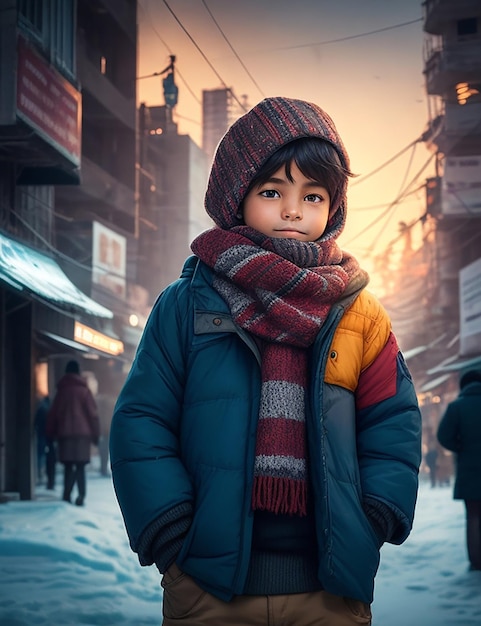 Young stylish girls walking in street in winter grey coat winter weather