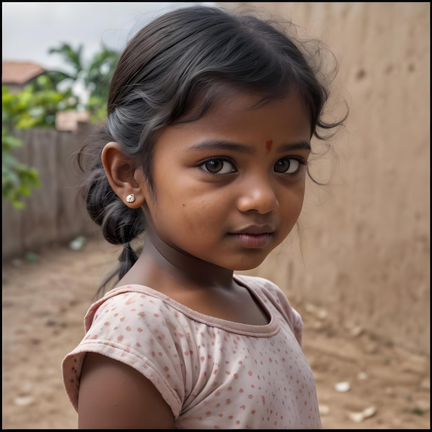 young tamil girl in near the house