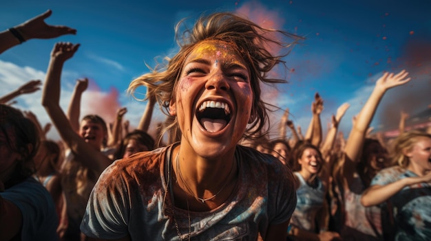 young teen Enjoying the holy festival