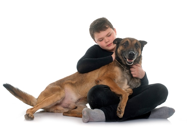 young teen and malinois
