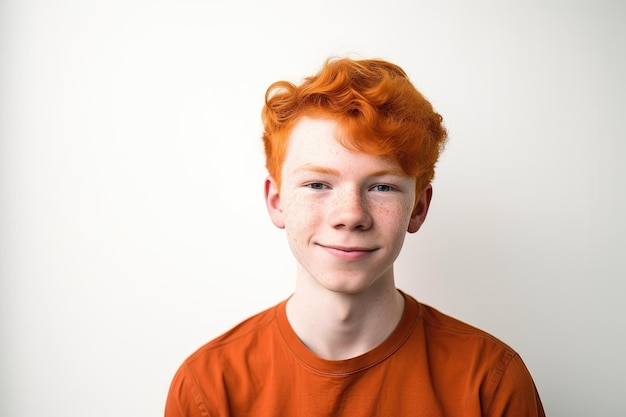 Photo a young teenager standing in front of a white background created with generative ai