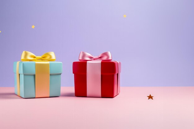 Young teens minimalist style Christmas gifts isolated on a gradient background