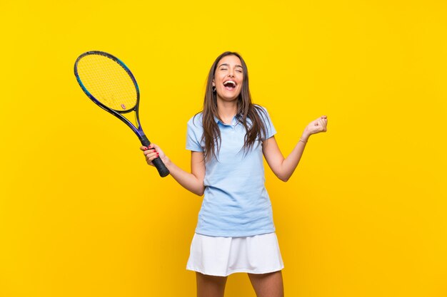 Young tennis player woman