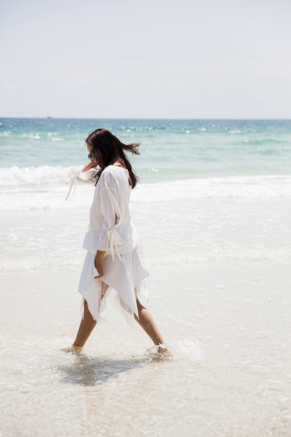 Young Vietnamese woman on the beach