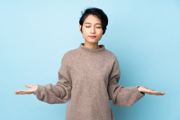 Young Vietnamese woman with short hair