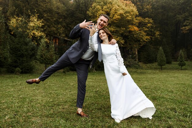 Young wedding couple