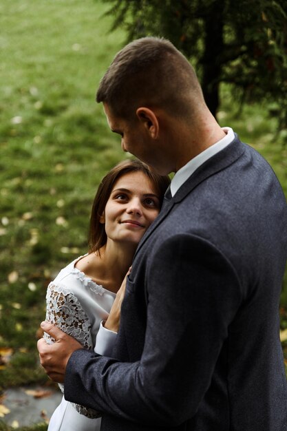 Young wedding couple