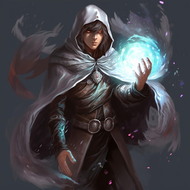 a young wizard is melting an ice wall with fire spells