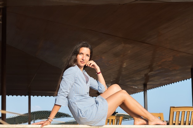 Young woman basking in the sun.