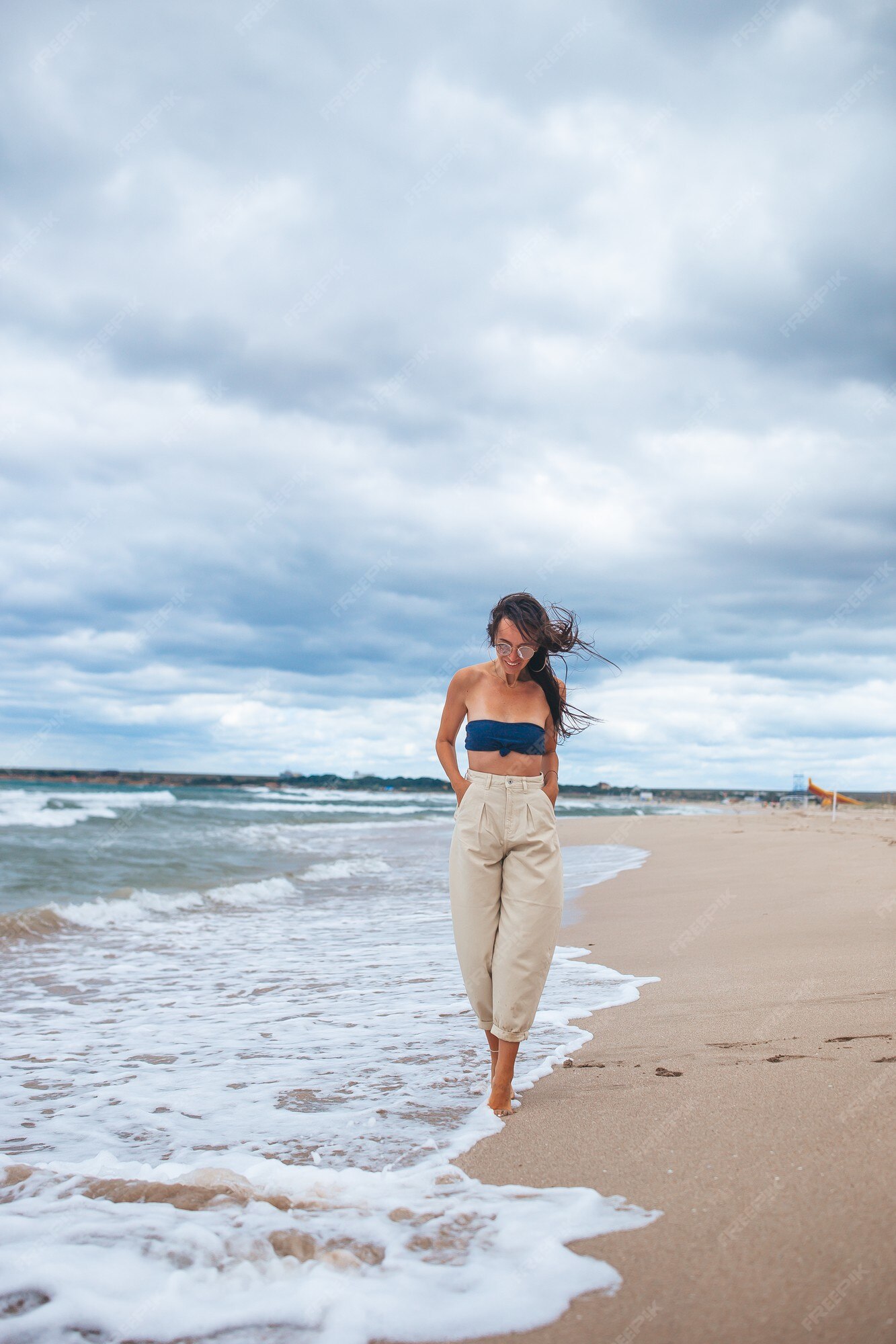 cloudy beach