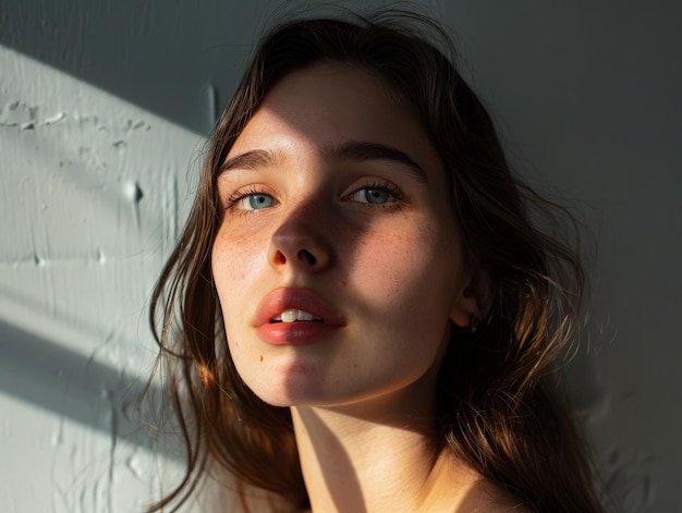 Young woman closeup portrait