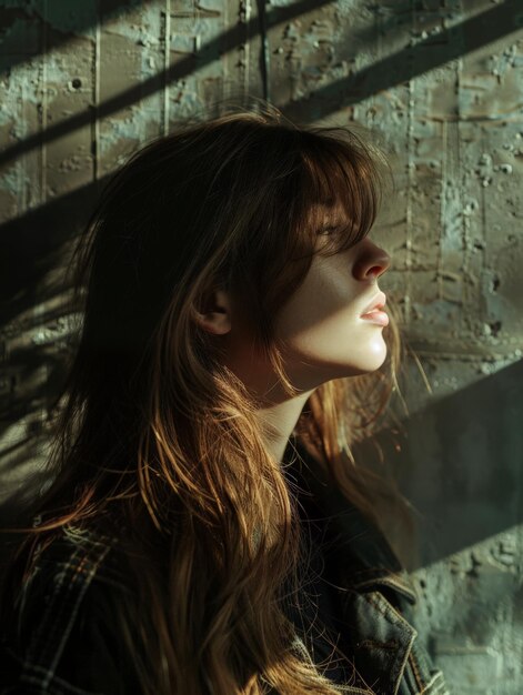 Young woman closeup portrait