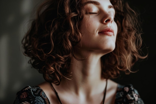 Young woman closeup portrait