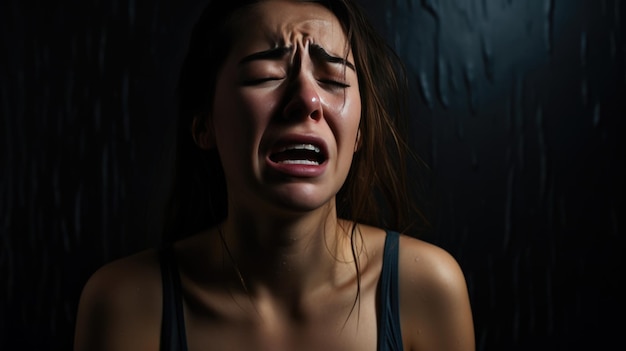 Young woman crying