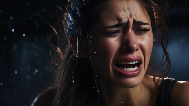 Young woman crying