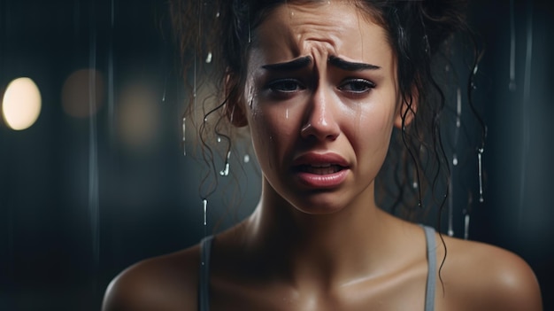 Foto young woman crying