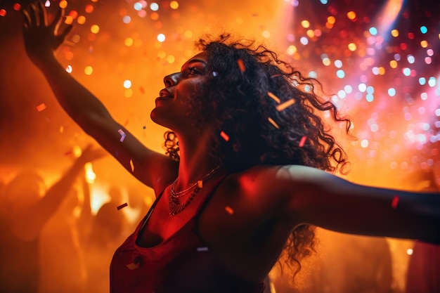 Young woman dancing at a rave party