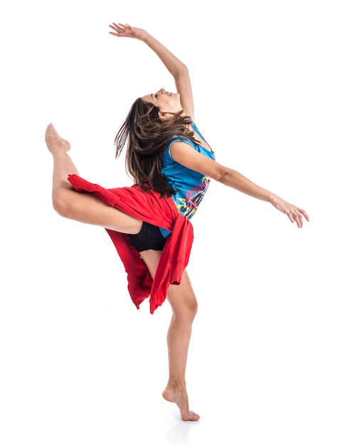 Young woman dancing street dance