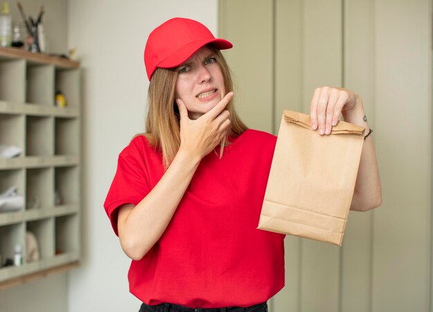 young woman delivery concept
