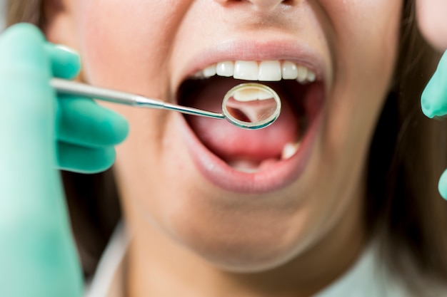 Young woman at the dentist