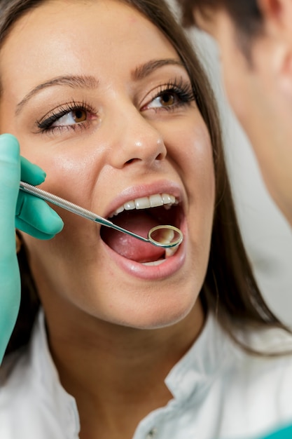 Young woman at the dentist