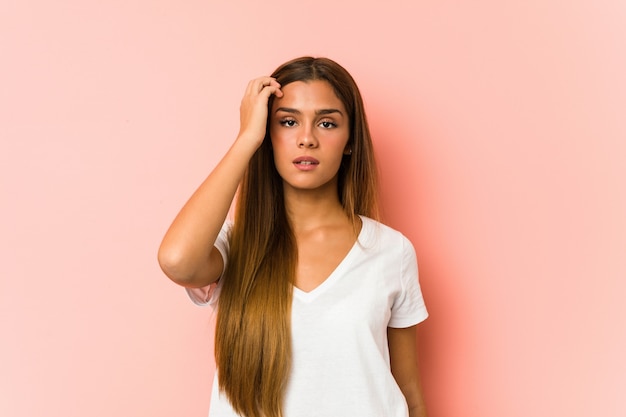 Young woman doing beauty poses