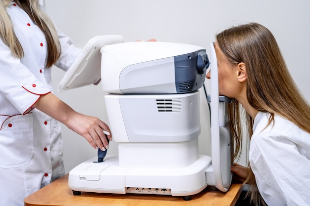 Young Woman doing eye test