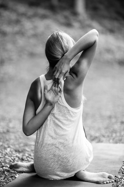 Young woman doing yoga