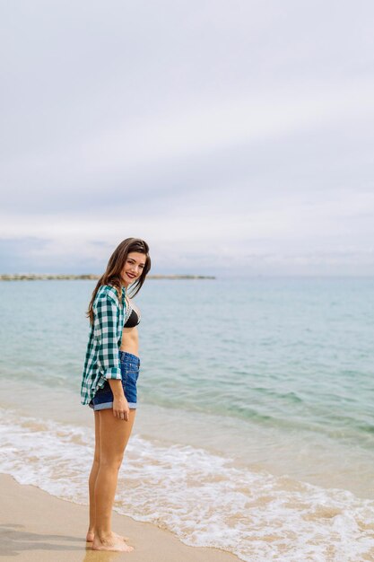 Young woman enjoying the beach