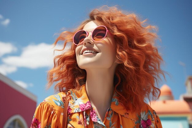 Young woman enjoying the sunshine while studying