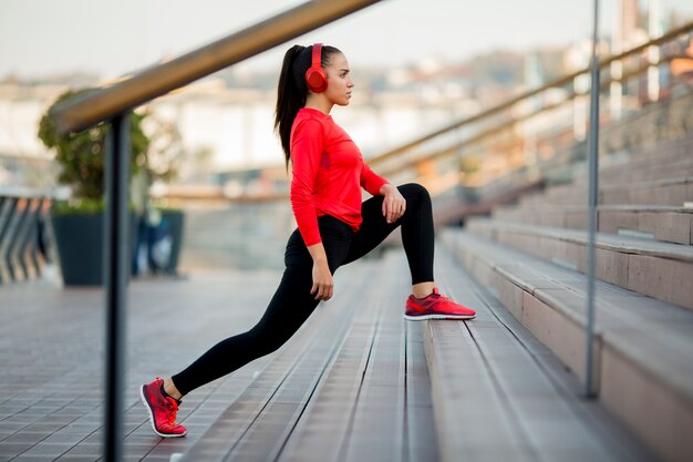 Young woman exercising outdoors