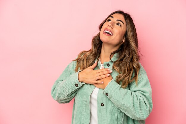 Young woman expressing emotions isolated