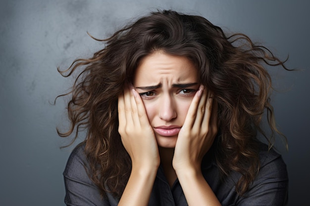 Young Woman Facepalming Expression of Bother and Tiredness